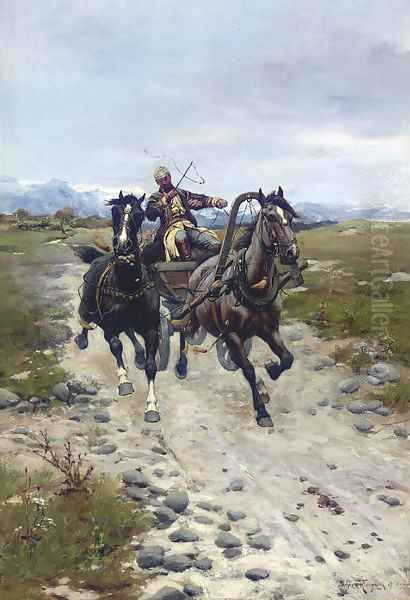 On the Move Oil Painting by Bodhan Von Kleczynski