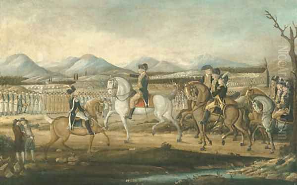 Washington Reviewing the Western Army at Fort Cumberland, Maryland Oil Painting by Frederick Kemmelmeyer