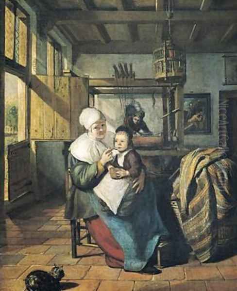 The Weavers Workshop Oil Painting by Issac Koedyck (Koedijck)