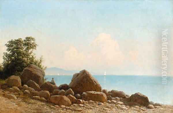 Rocky Bay with tranquil Sea Oil Painting by Gavril Kondratenko