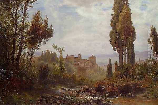 The Alhambra Oil Painting by Ernst Carl Eugen Koerner