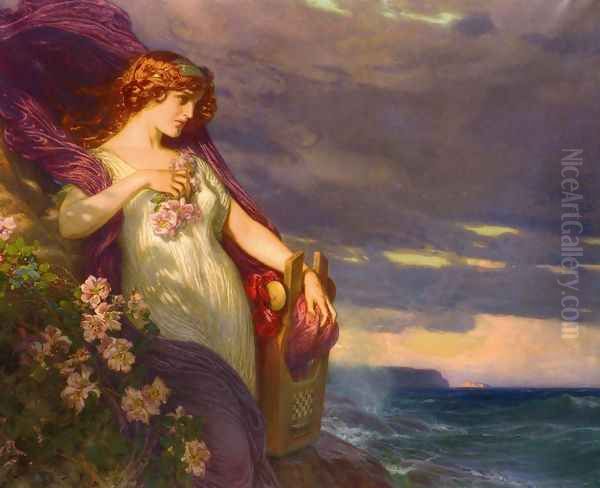 Sappho Oil Painting by Julius Johann Ferdinand Kronberg