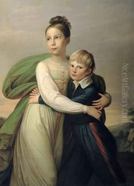 Prince Albrecht and Princess Louise Oil Painting by Gerhard von Kugelgen