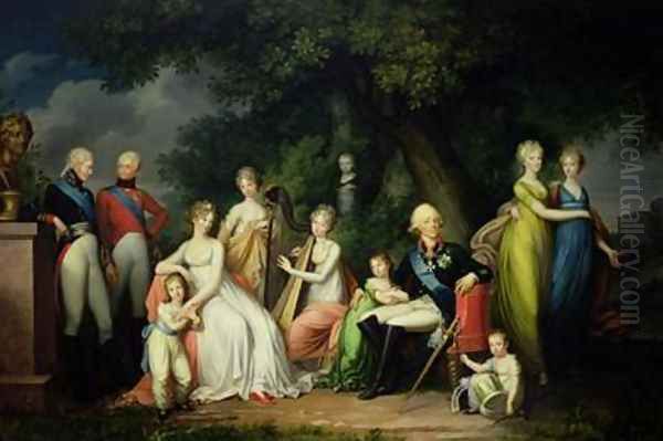 Paul I 1754-1801 Maria Feodorovna 1759-1828 and their Children Oil Painting by Gerhard von Kugelgen