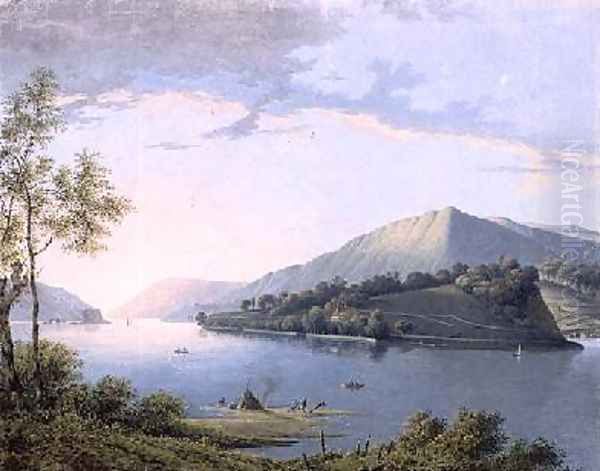 Landscape along the Rhine Oil Painting by Joseph Augustus Knip