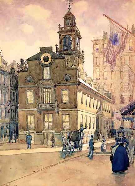 The State House from Park Street, Boston Oil Painting by James Kinsella