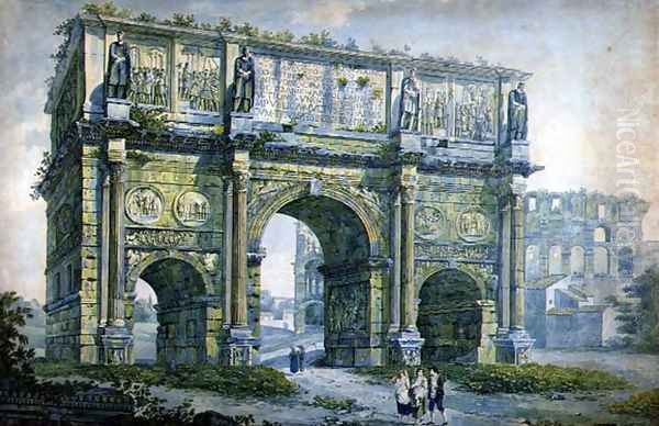 Triumphal Arch of Constantine Rome Oil Painting by Franz Kaisermaan