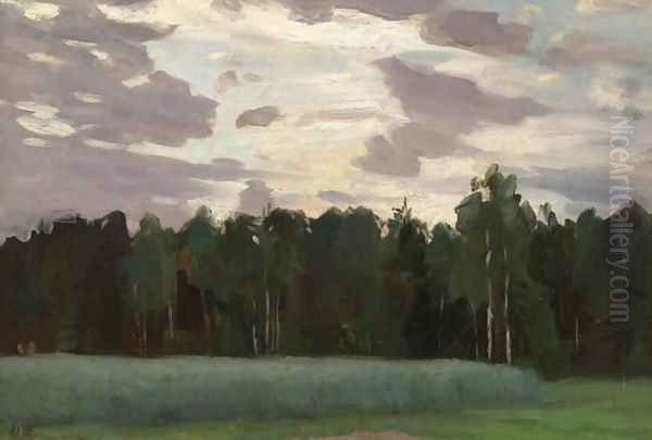 Landscape at Dusk Oil Painting by Nikolai Alexandrovich Klodt