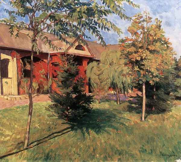 The Artists Colony at Szolnok Oil Painting by Janos Kleh