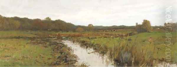 Autumn cows grazing Oil Painting by Cornelis Kuypers