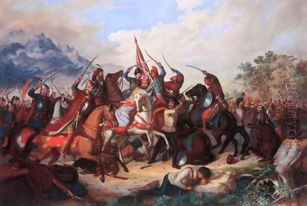 Scene from the War against the Turks 1857 by Balint Kiss