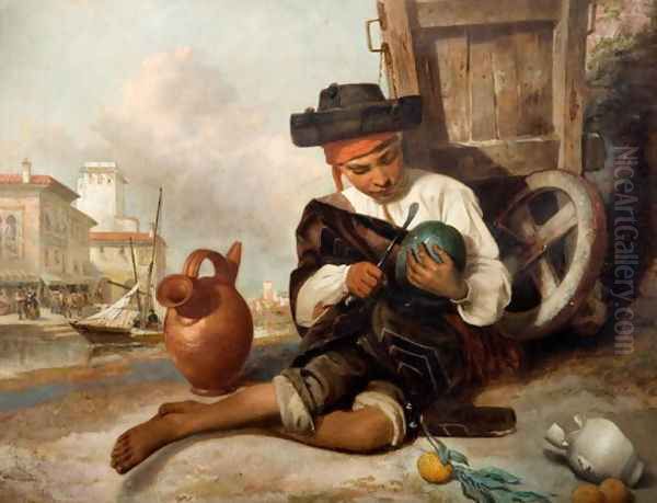 The Melon Seller Oil Painting by William Knight Keeling