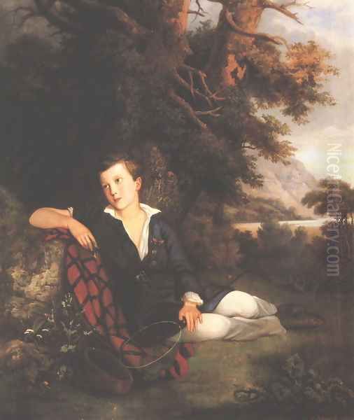 Portrait of Lorand Eotvos as a Young Man 1858 Oil Painting by Gusztav Keleti