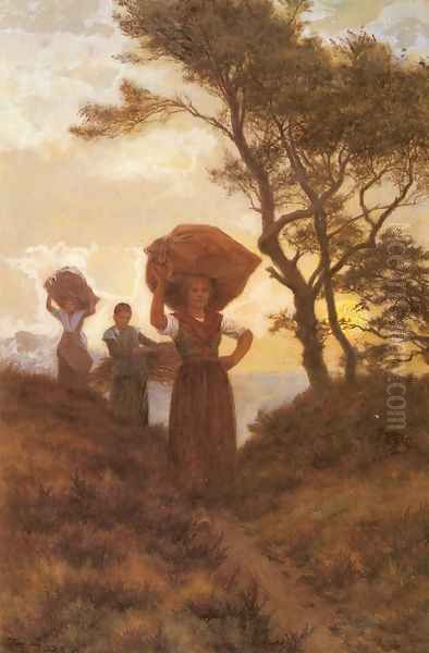 Returning From the Fields Oil Painting by Frans Van Kuyck