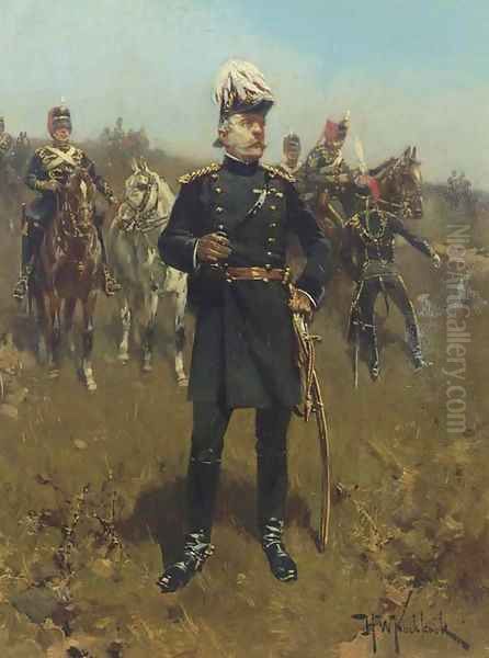 Troop of horse artillery Gele Rijders Oil Painting by Hermanus Willem Koekkoek