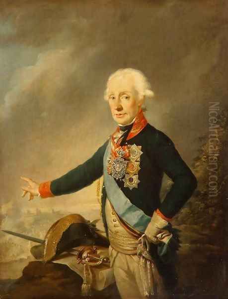 Portrait of Count Alexander Suvorov Oil Painting by Joseph Kreutzinger