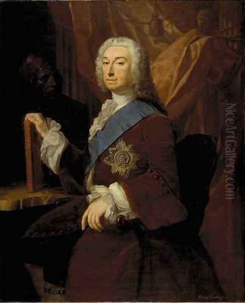 Portrait of Richard Boyle 3rd Earl of Burlington Oil Painting by George Knapton