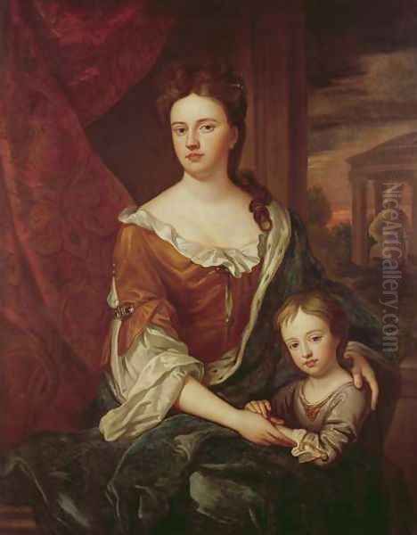 Queen Anne and William Duke of Gloucester Oil Painting by Sir Godfrey Kneller