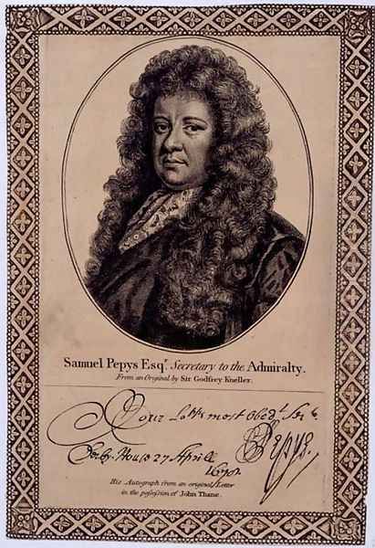 Samuel Pepys 1633-1703 2 Oil Painting by Sir Godfrey Kneller