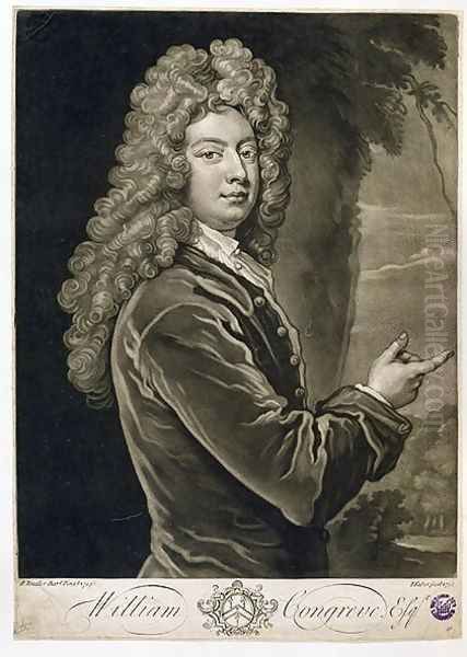 William Congreve 1670-1729 2 Oil Painting by Sir Godfrey Kneller