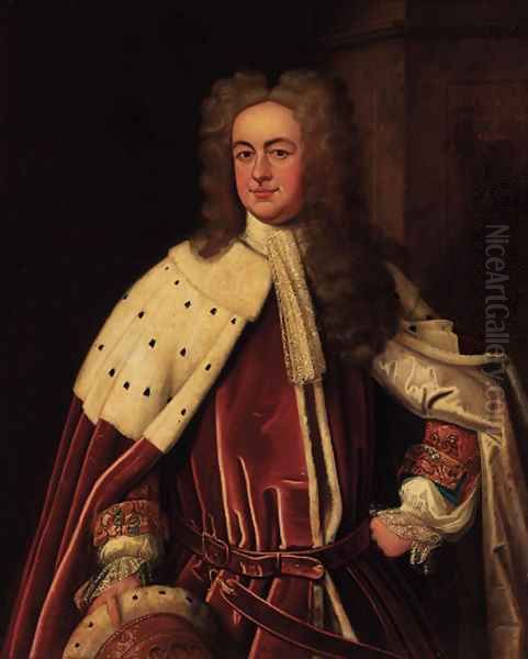 Portrait of Montague Bertie, Earl of Abingdon (1740-1799), three-quarter-length, in peer's robes Oil Painting by Sir Godfrey Kneller