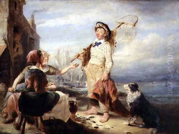 Fisher Folk Oil Painting by William Kidd