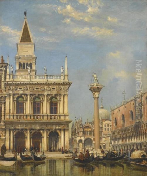 The Piazzetta Of St Mark, Venice Oil Painting by Edward William Cooke