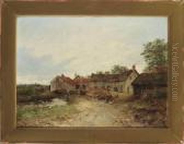 Gehoft. Oil Painting by Edward William Cooke