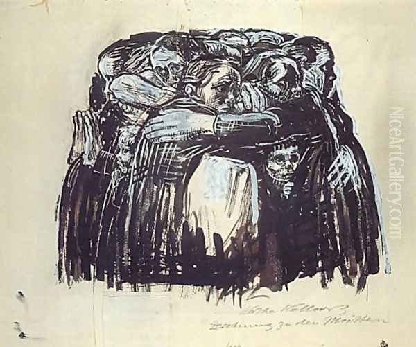 The Mothers Oil Painting by Kathe Kollwitz