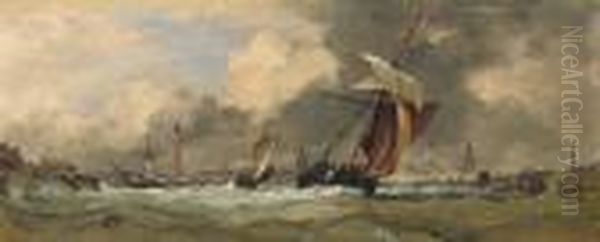 Calais Oil Painting by Edward William Cooke