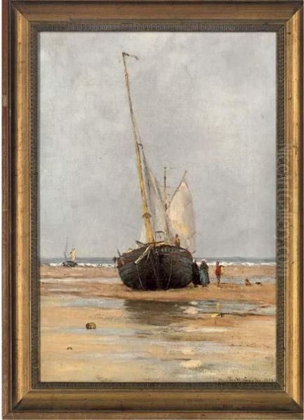 Waiting For The Tide Oil Painting by Edward William Cooke