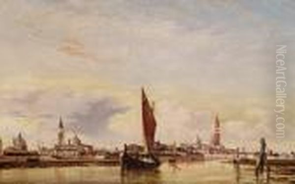 Venice, Looking From The Lagoon Towards The Giudecca Oil Painting by Edward William Cooke