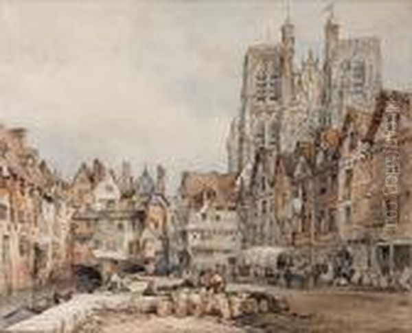 Abbeville, France Oil Painting by Edward William Cooke