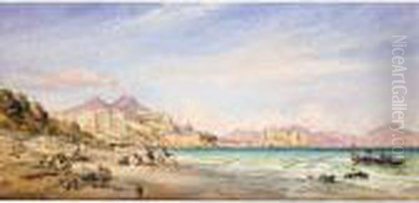 The Bay Of Naples Oil Painting by Edward William Cooke