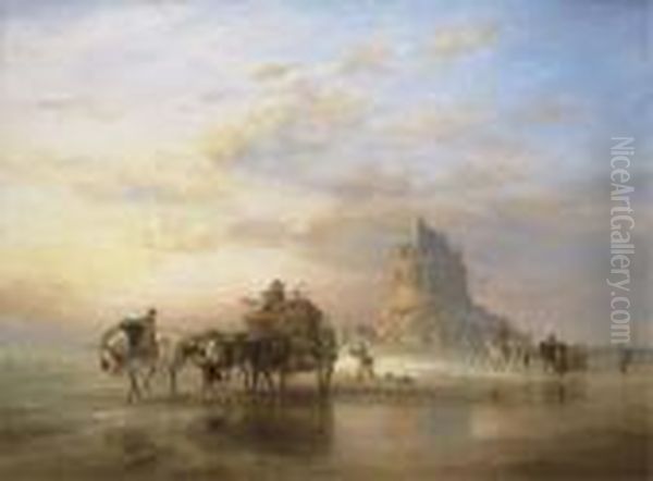 Mont St. Michel Oil Painting by Edward William Cooke