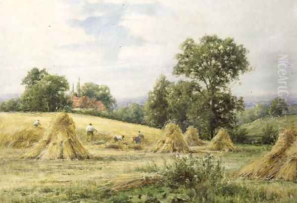 An Essex Cornfield Oil Painting by Henry John Kinnaird