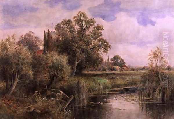 The Backwater Wargrave on Thames Oil Painting by Henry John Kinnaird