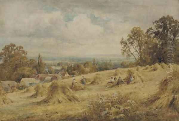 View near Amberley, Sussex Oil Painting by Henry John Kinnaird