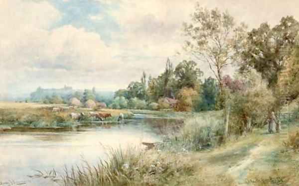 Arundel Castle from Burpham, Sussex Oil Painting by Henry John Kinnaird