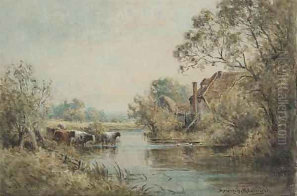 Old mill, near Winchester Oil Painting by Henry John Kinnaird