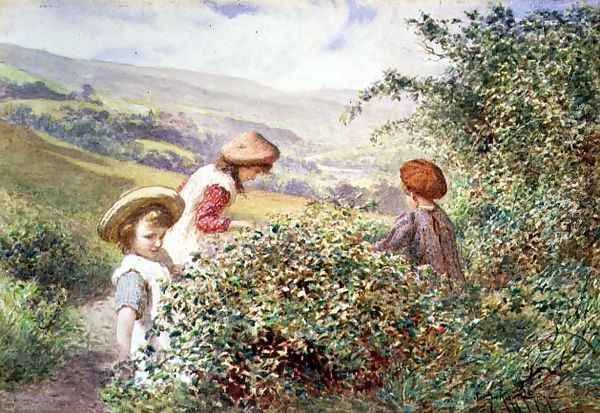 The Blackberry Pickers Oil Painting by Joseph Kirkpatrick