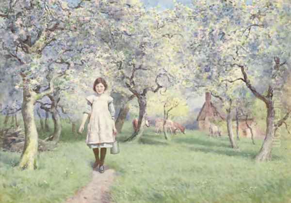 A Worcestershire orchard Oil Painting by Joseph Kirkpatrick