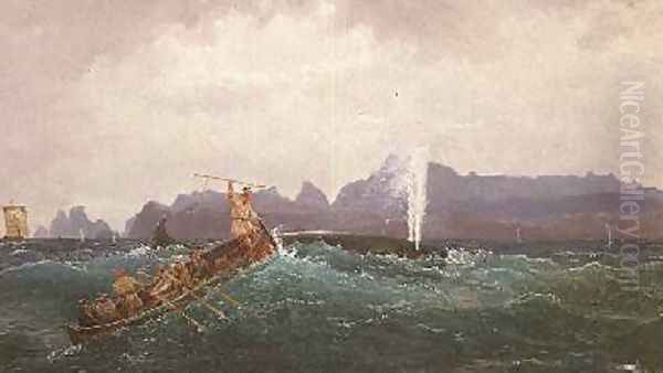 A Whaling Scene Oil Painting by Cornelius Krieghoff