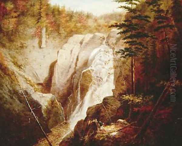 St Annes Falls Canada Oil Painting by Cornelius Krieghoff