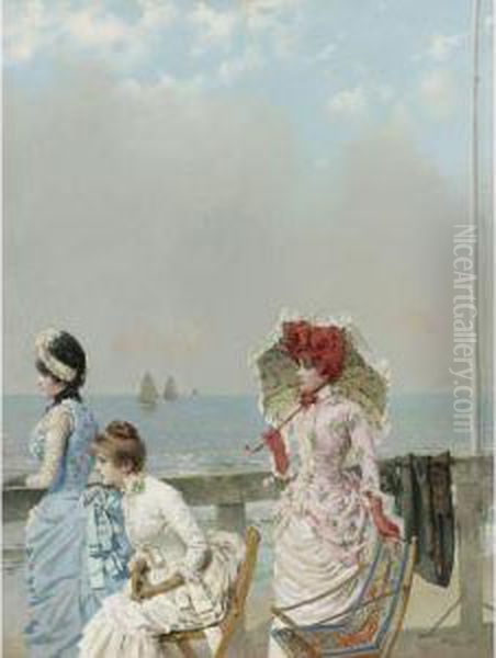 Mezzogiorno Al Mare Oil Painting by Vittorio Matteo Corcos