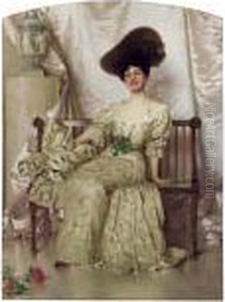 Ritratto Della Contessa Nerina Pisani Volpi Di Misurata Oil Painting by Vittorio Matteo Corcos