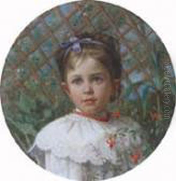 Ritratto Di Bimba Oil Painting by Vittorio Matteo Corcos