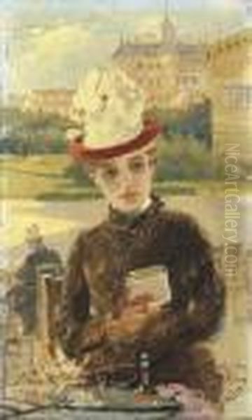 Signora A Dieppe Oil Painting by Vittorio Matteo Corcos