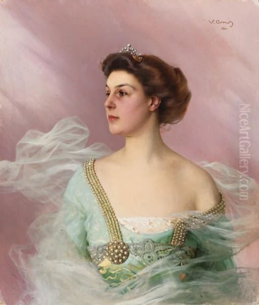 Portrait Of A Lady Oil Painting by Vittorio Matteo Corcos