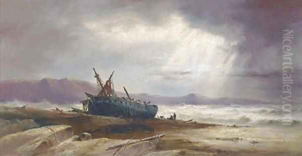 Salvaging the wreck 2 Oil Painting by S.L. Kilpack